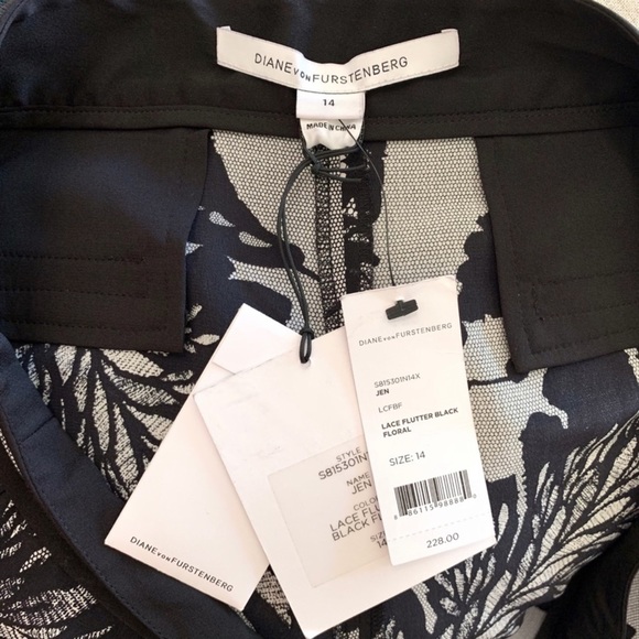 NWT Diane Von Furstenberg DVF Lace Print Silk Short Plus Size 14 - Picture 6 of 7